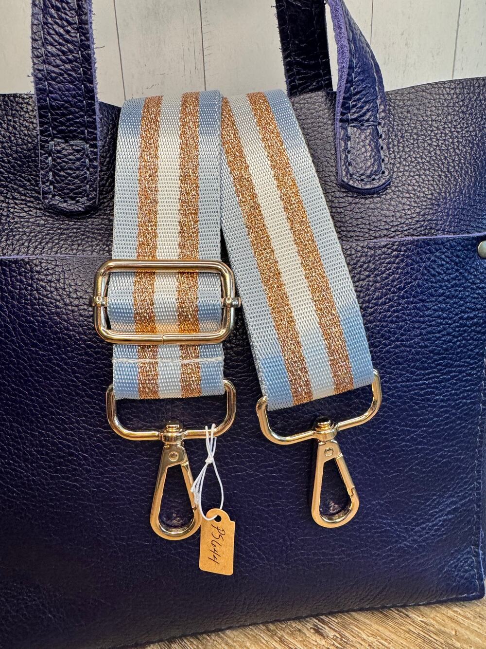 Crossbody Purse Striped Gray Gold White Bag Strap Guitar Bag Strap NEW